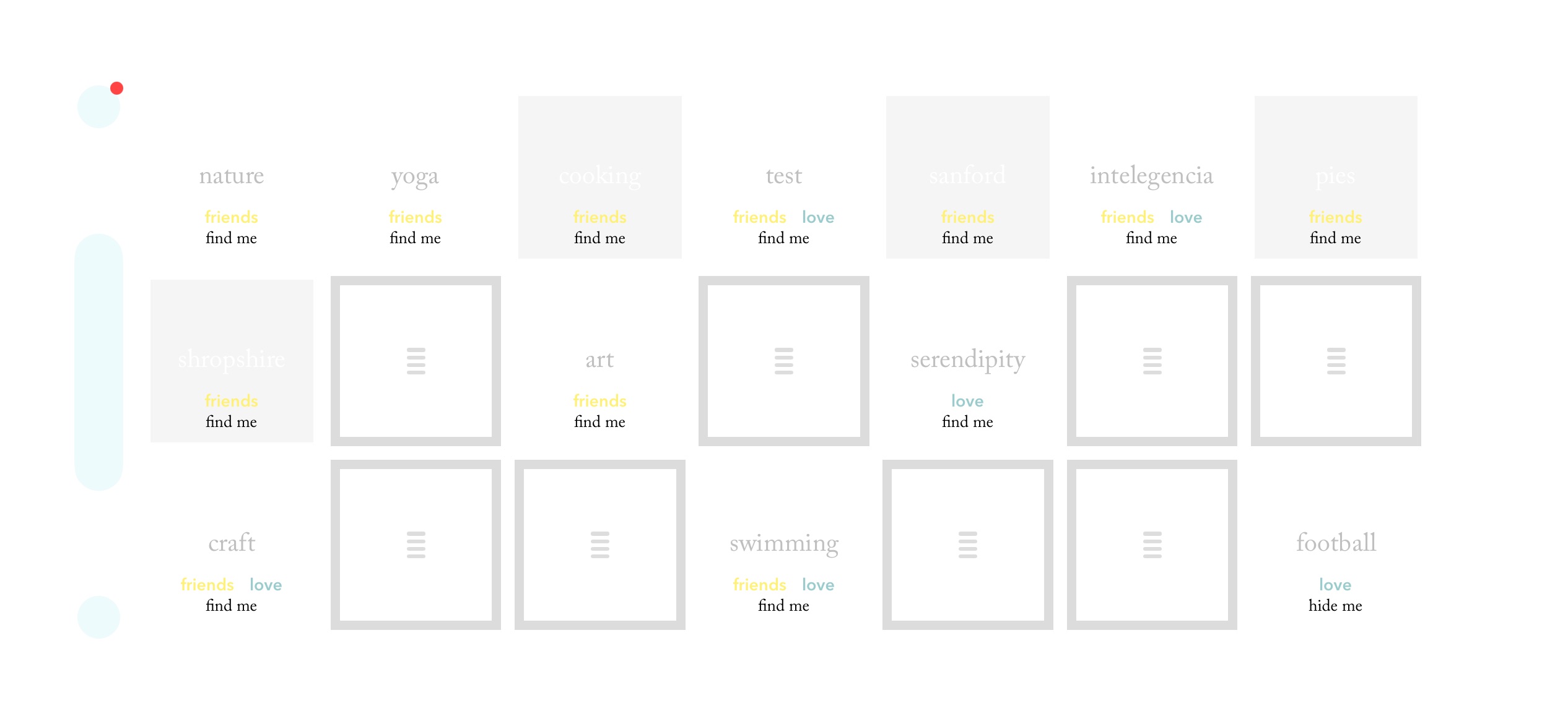 Paper Boat toggle — keyword grid